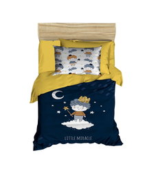 L'essentiel linge de maison Juego de funda nórdica para bebé PH184 - Amarillo, Azul Marino y Blanco